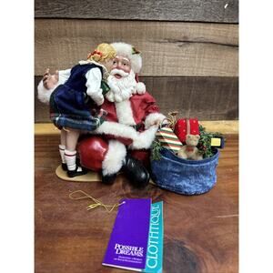 Possible Dreams Clothtique Merry Kissmas Musical Girl Kissing Santa 2001 Box